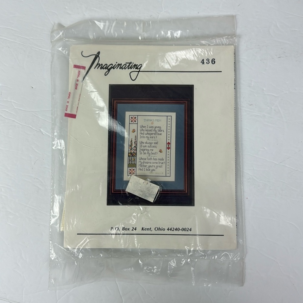 Vtg Imaginating Thanks Mom #436 Needlepoint Kit w Pattern flowers NEW